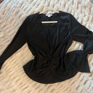Love Riche Black Satin Blouse